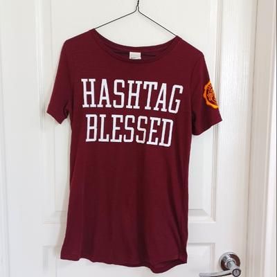 Pink Victoria's Secret Tops | Hashtag Blessed Vs Pink Tee | Color: Red | Size: Xs