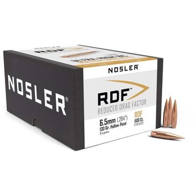 Nosler RDF Rifle Bullets 6.5mm .264 130 GR Hollow Point Boat Tail HPBT 500 Bullets 54722