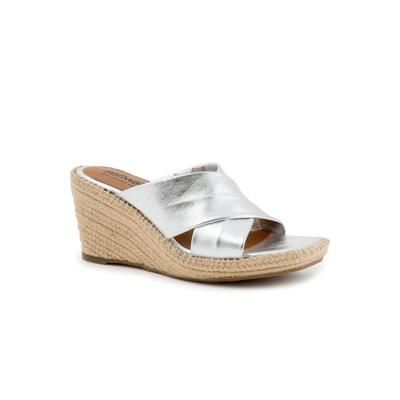 Women's Hastings Heeled Sandal by SoftWalk in Silver (Size 12 M)