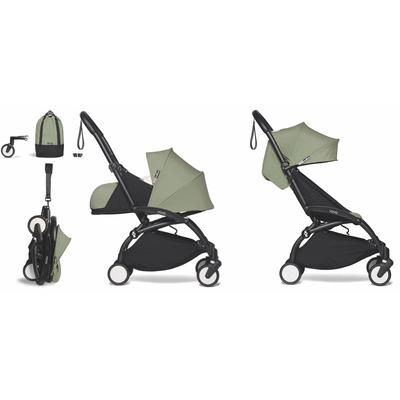Babyzen YOYO2 Ultra Compact Complete 0+/6+ Stroller & Rolling Bag Bundle - Black / Olive