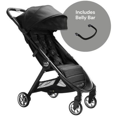 Baby Jogger City Tour 2 Ultra-Compact Travel Stroller + Belly Bar Bundle - Jet