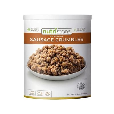 Nutristore Sausage Crumbles Freeze Dried Food 10 Can SKU - 519333