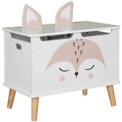 Petto per bambini in volpe bianca 53x54,5 cm Atmosphera créateur d'intérieur - Bianco