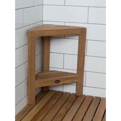 ARB Teak Fiji 15 Inch Teak Corner Footrest with Shelf BEN557