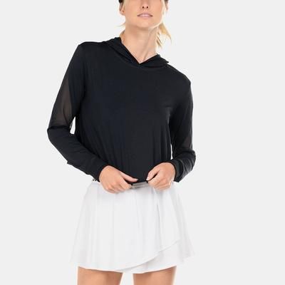 Lucky in Love Cindy Crop Hoodie Women's Tennis Apparel Black