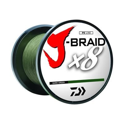 Daiwa J-Braid 8X Braided Line w/Bulk Spool 2500yds 150lb Dark Green JB8U150-2500DG