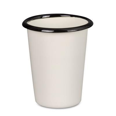 Tablecraft 80011 16 9/10 oz Enamelware Side Cup - Porcelain, Creamy White, 16 oz