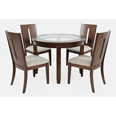 "Urban Icon Contemporary 42" Round Five-Piece Dining Set with Upholstered Chairs - Jofran 2005-42D-5"