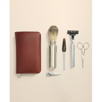 Brooks Brothers Men's Leather Grooming Kit | Brown