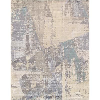 "Pasargad Home Modern Collection Hand-Knotted Grey Bsilk & Wool Area Rug- 9' 0" X 11'10" - Pasargad Home bc-1179wh 9x12"