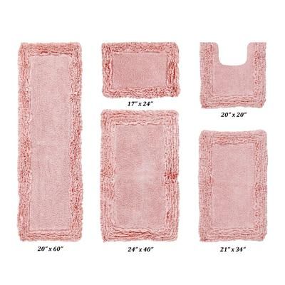 Shaggy Border Bath Rug Mat, 5 Pc Set 39283 by Better Trends in Pink