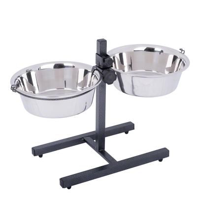 Dog Bowl Stand with 2 Stainless Steel Bowls 2x1.8l