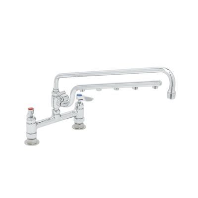 T&S B-0220-U18-CR Deck Mount Faucet - 18" Swing Spout, 16" Spray Arm, Chrome