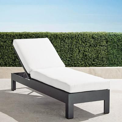 St. Kitts Chaise Lounge with Cushions in Matte Black Aluminum - Quick Dry, Gingko - Frontgate