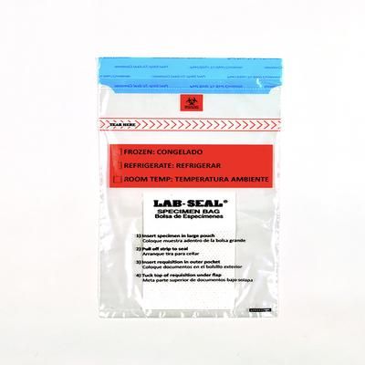 LK Packaging LABA610ABS Lab-Seal Specimen Bags w/ Tamper-Evident, Removable Biohazard Symbol - Absorbent, Polyethylene
