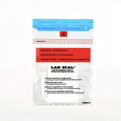 LK Packaging LABA610ABS Lab-Seal Specimen Bags w/ Tamper-Evident, Removable Biohazard Symbol - Absorbent, Polyethylene, Case of 1000