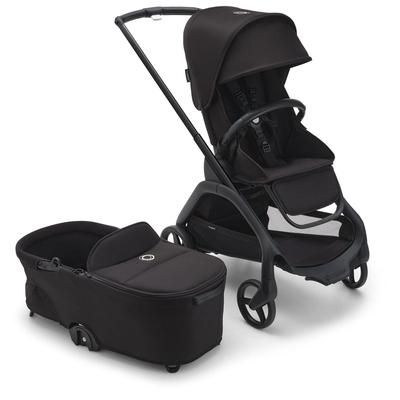 Bugaboo Dragonfly Complete Lightweight Compact Stroller + Bassinet - Black / Midnight Black / Midnig