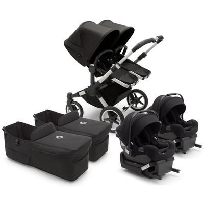 Bugaboo Donkey 5 + Turtle One Twin Travel System Bundle - Aluminum / Midnight Black / Midnight Black