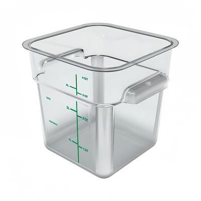 Carlisle 11951AF07 4 qt Square Food Storage Container - Polycarbonate, Clear