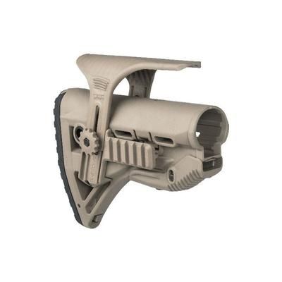 FAB Defense GL-Shock with a GSPC Cheek Riser and GSPCP Picatinny Rail Adaptor Flat Dark Earth FX-GLSHOCKPCPT