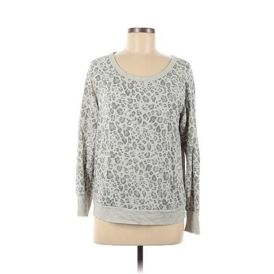 Joie Sweatshirt: Gray Animal Print Tops - Women's Size Medium