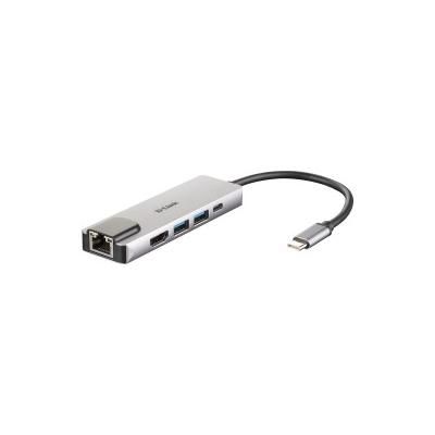 D-Link DUB-M520 replicatore di porte e docking station per laptop Cablato Thunderbolt 3 Alluminio, Nero