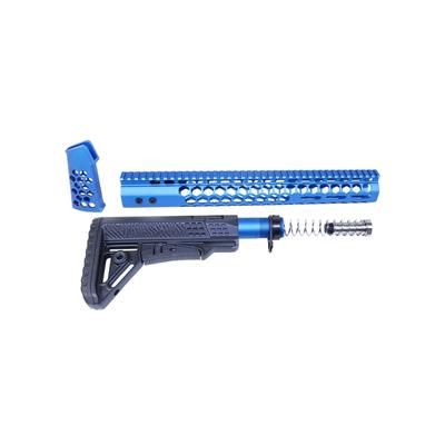 Guntec USA AR .308 Honeycomb Series Gen 2 Complete Furniture Set Blue HC-SET-G2-308-BLUE