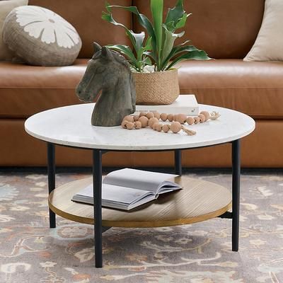 Teagan Marble Round Coffee Table - Grandin Road