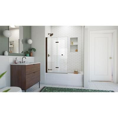 Dreamline DreamLine Aqua-Q Fold 36 inch W x 58 inch H Frameless Bi-fold Tub Door in Oil Rubbed Bronze SD-363658Q-06