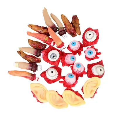 Accessoire d'horreur d'halloween, Simulation d'organe humain, oreille sanglante, cœur, doigt cassé, œil, fête d'halloween, décoration Festive de maison hantée