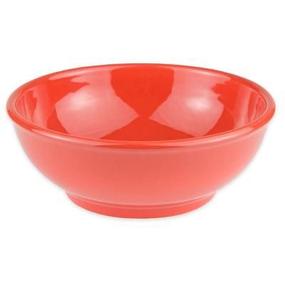 Libbey 903045003 18 oz Round Cantina Oatmeal Bowl w/ Rolled Edge - Porcelain, Cayenne, Orange