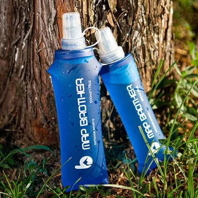 250ml-500ml Foldable Soft Flask TPU Squeeze Outdoor Sports Running Water Bottle for Running Hiking Cycling Climbing Durable