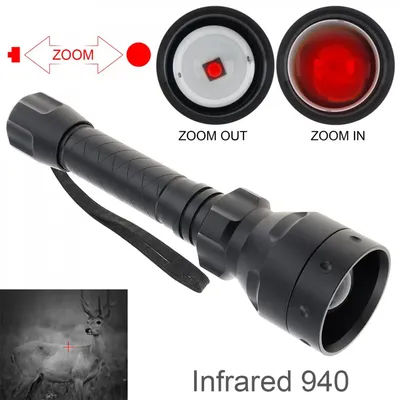 T50 Long Range Infrared Zoomable 10W IR 940nm LED Range Radiation Flashlight with Night Vision for Hunting Torch