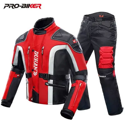 DUHAN Autumn Winter Cold-proof Motorcycle Jacket Moto Protector Motorcycle Pants Moto Armor Touring Clothing Protective Gear