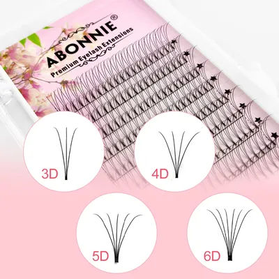 ABONNIE Premade Volume Fans Short Stem 3d/4d/5d/6d Russian Eyelash Extension Mink Eyelash Extension All Size Lashes Tray