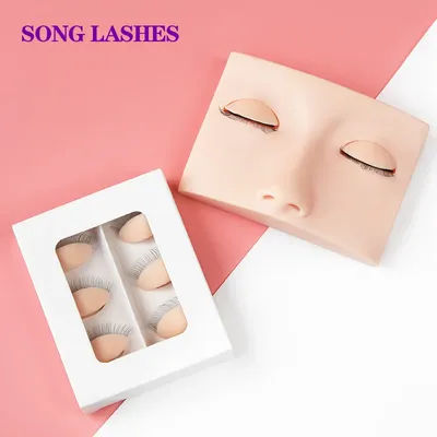 Song Lash Mannequin Head For Eyelash Extension With Practice Silicone Mannequin Head Lashes Extensions Cosmetic Model Supplies