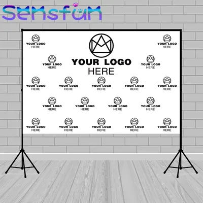 Custom logo photography background Company Logo sweet 16 18 birthday party step repeat photophone White backdrop photo wallpaper
