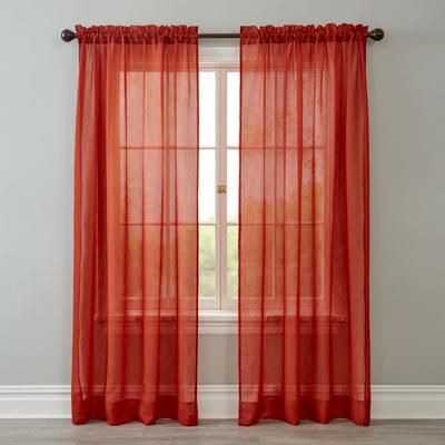 Wide Width BH Studio Crushed Voile Rod-Pocket Panel by BH Studio in Spice (Size 51" W 108"L) Window Curtain