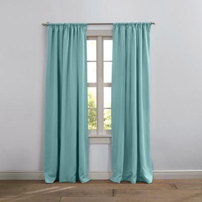Wide Width BH Studio Room-Darkening Rod-Pocket Panel by BH Studio in Seaglass (Size 54" W 108"L) Window Curtain