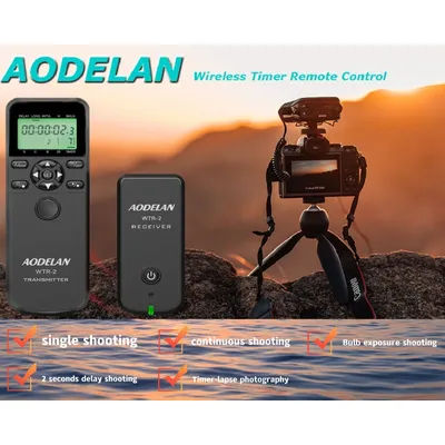 AODELAN Wireless Remote Timer and Trigger LCD Camera Shutter Release For Select Canon Nikon Sony