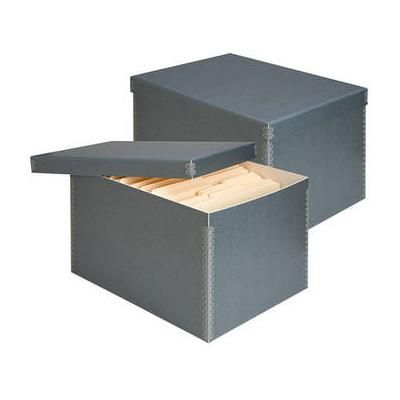 Lineco 12 x 15 x 10" Metal Edge Record Storage Box (Blue/Gray) L735-5121