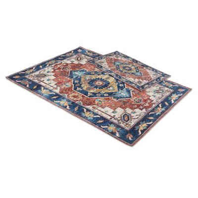 Milan Washable Rug by BrylaneHome in Blue (Size 27" X 45")