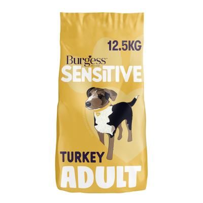 2x12.5kg Burgess Sensitive Turkey & Rice Adult Dry Dog Food