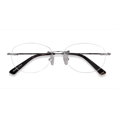 Unisex s oval Silver Metal Prescription eyeglasses - Eyebuydirect s Market