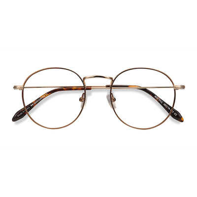 Unisex s round Coffee Metal Prescription eyeglasses - Eyebuydirect s Wistful