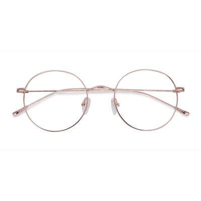 Unisex s round Rose Gold Metal Prescription eyeglasses - Eyebuydirect s Dapper