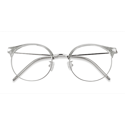 Female s round Clear Green Plastic, Metal Prescription eyeglasses - Eyebuydirect s Moon River