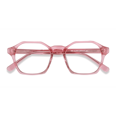 Female s geometric Clear Pink Acetate Prescription eyeglasses - Eyebuydirect s Orchid