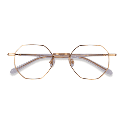 Unisex s geometric Gold Clear Metal Prescription eyeglasses - Eyebuydirect s Music