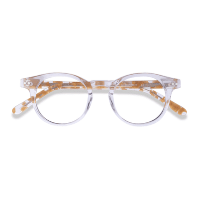 Female s round Clear Yellow Acetate Prescription eyeglasses - Eyebuydirect s Luminary